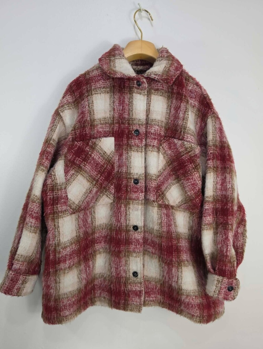 Zara Plaid Overshirt Flannel Jacket Size M
